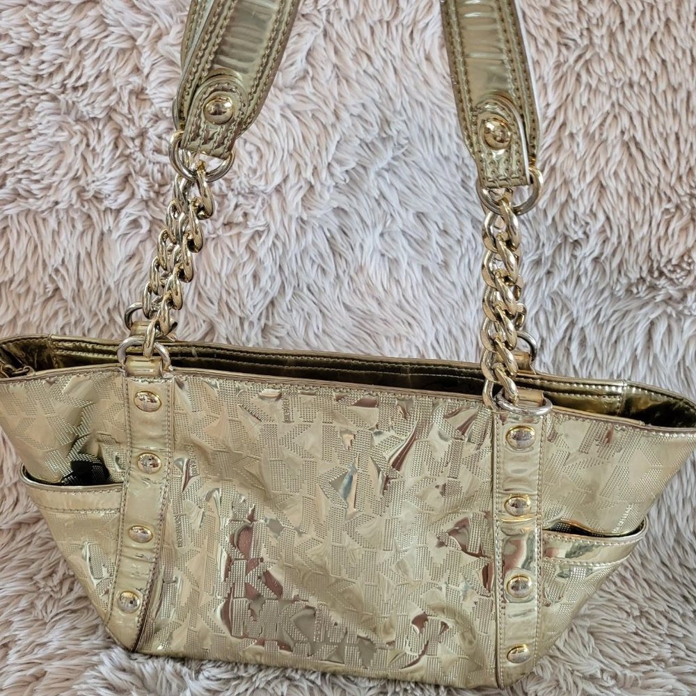 Gold Metalic Michael Kors Tote Bag